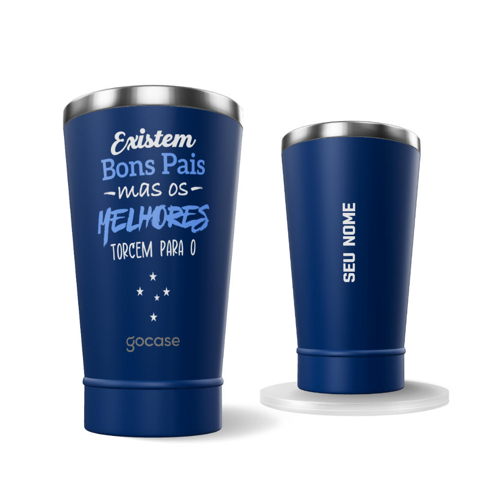Copo Térmico Cerveja + Ebook - Cruzeiro - Melhor pai