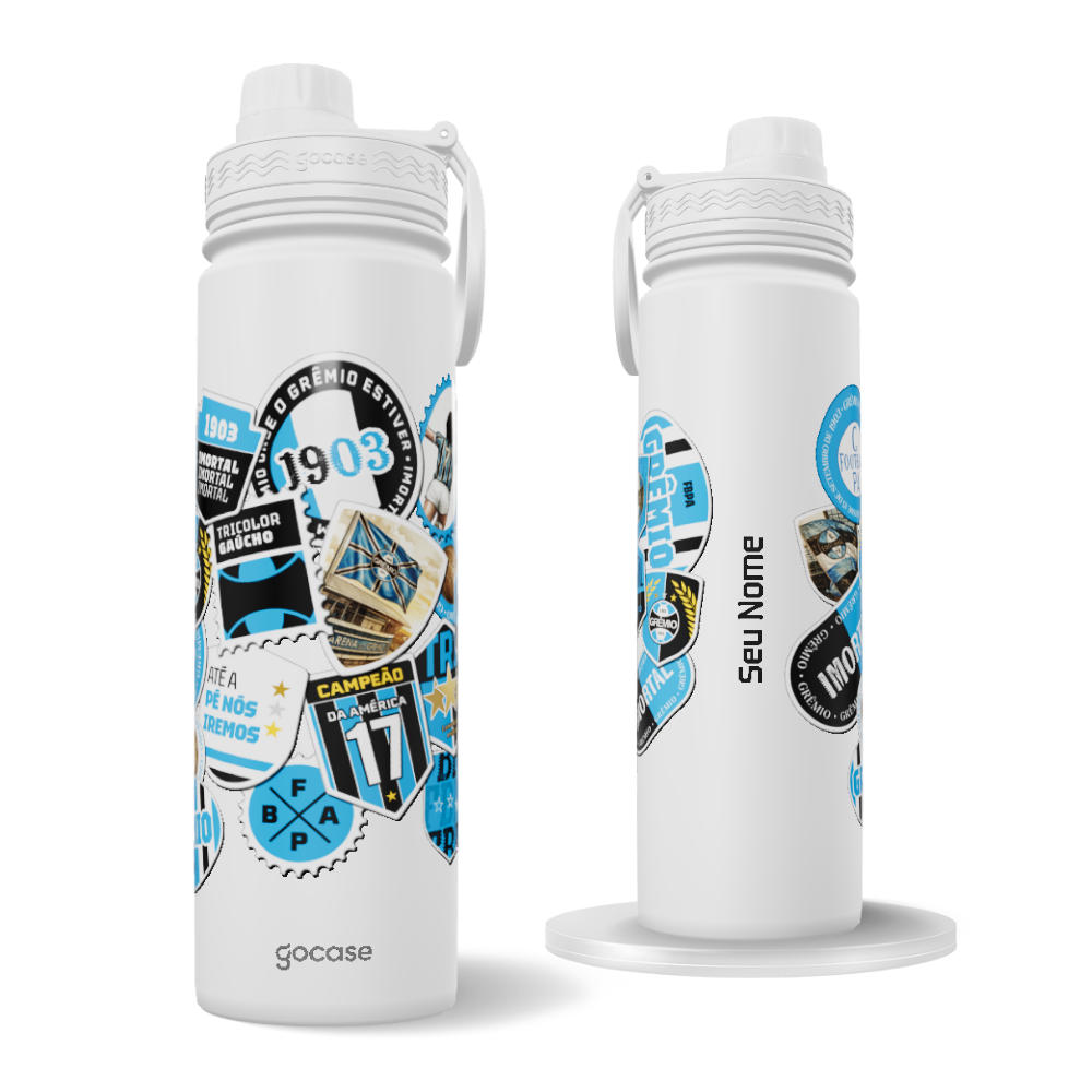 Garrafa Térmica Fresh + Ebook - Grêmio - Souvenir Stamps