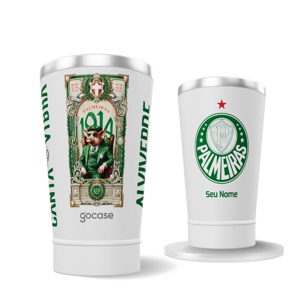 Copo Térmico Cerveja + Ebook - Palmeiras - Vintage Classic