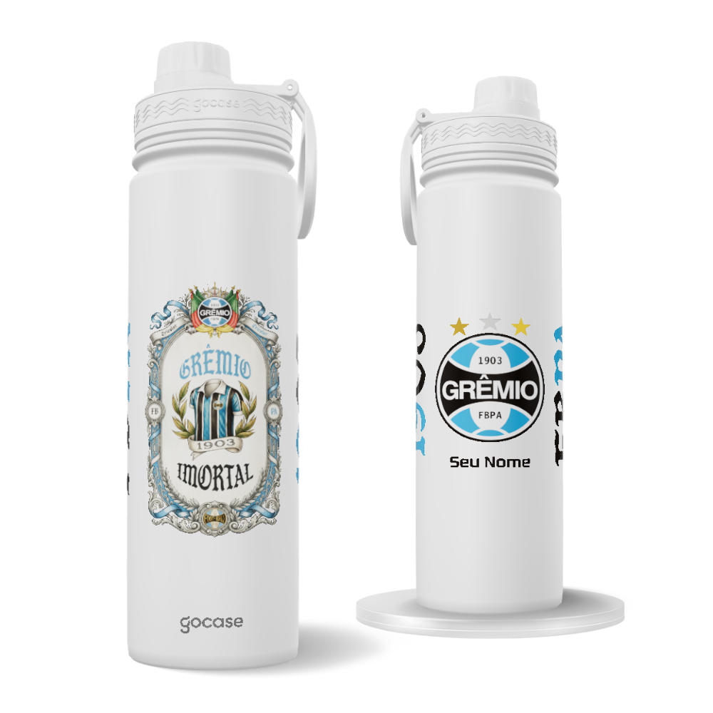Garrafa Térmica Fresh + Ebook - Grêmio - Vintage Classic