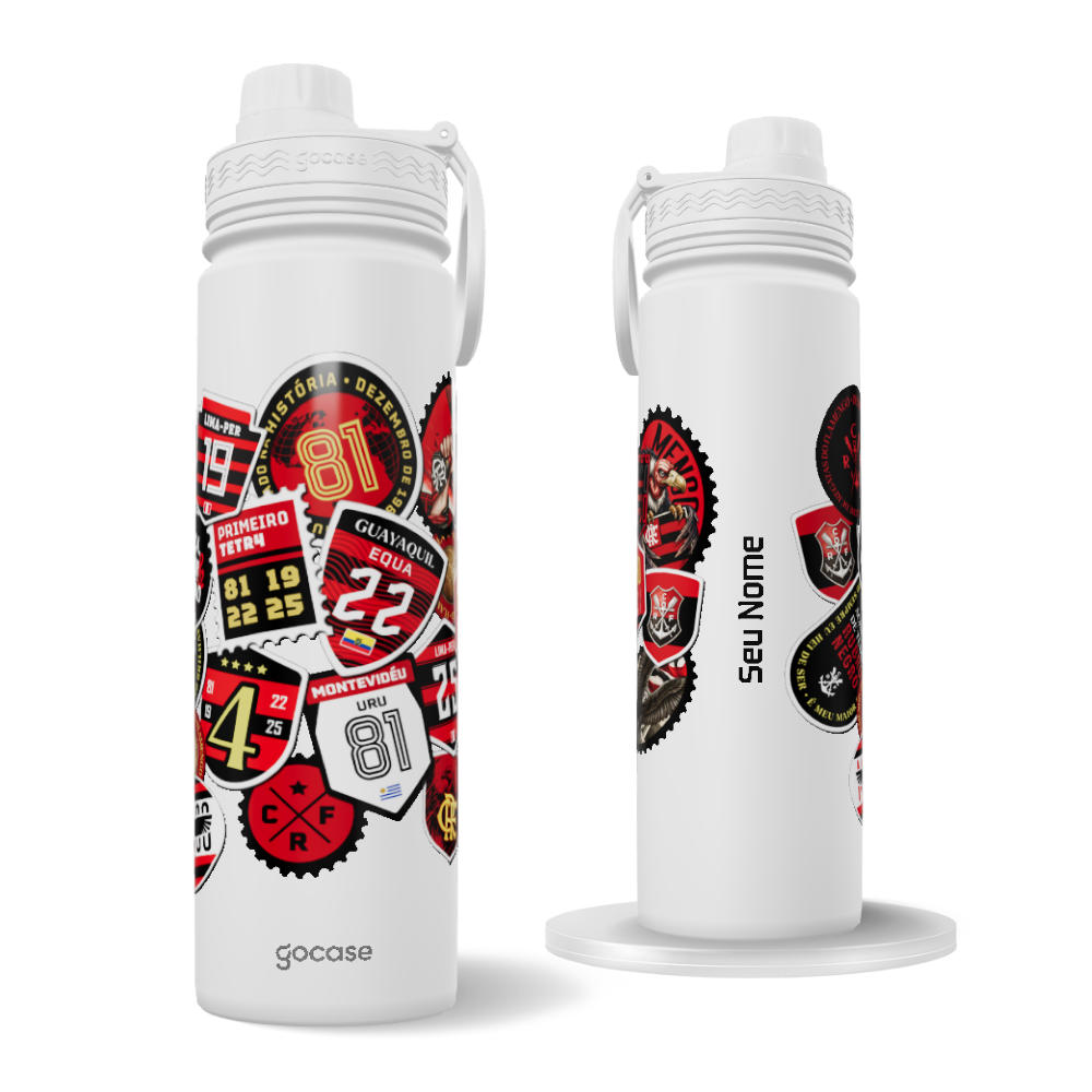 Garrafa Térmica Fresh + Ebook - Flamengo - Souvenir Stamps