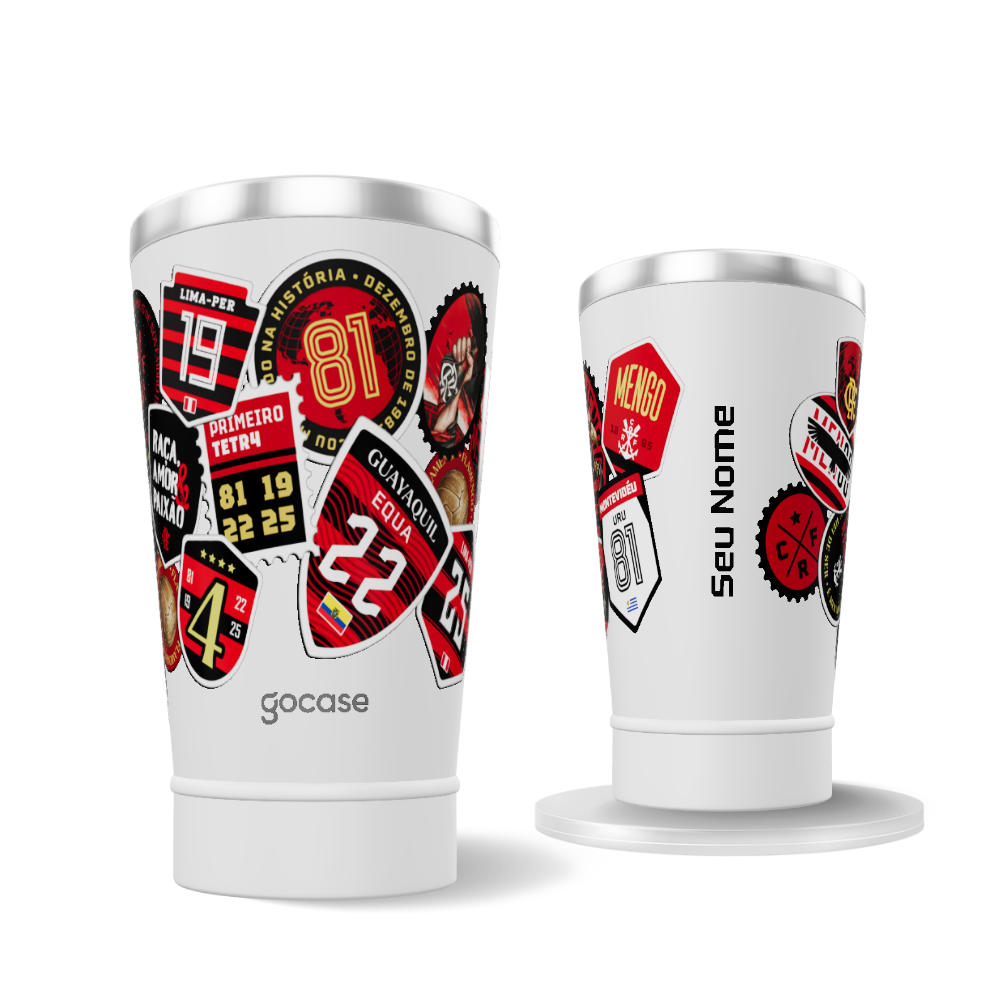 Copo Térmico Cerveja + Ebook - Flamengo - Souvenir Stamps Copo Térmico Cerveja + Ebook - Flamengo - Souvenir Stamps