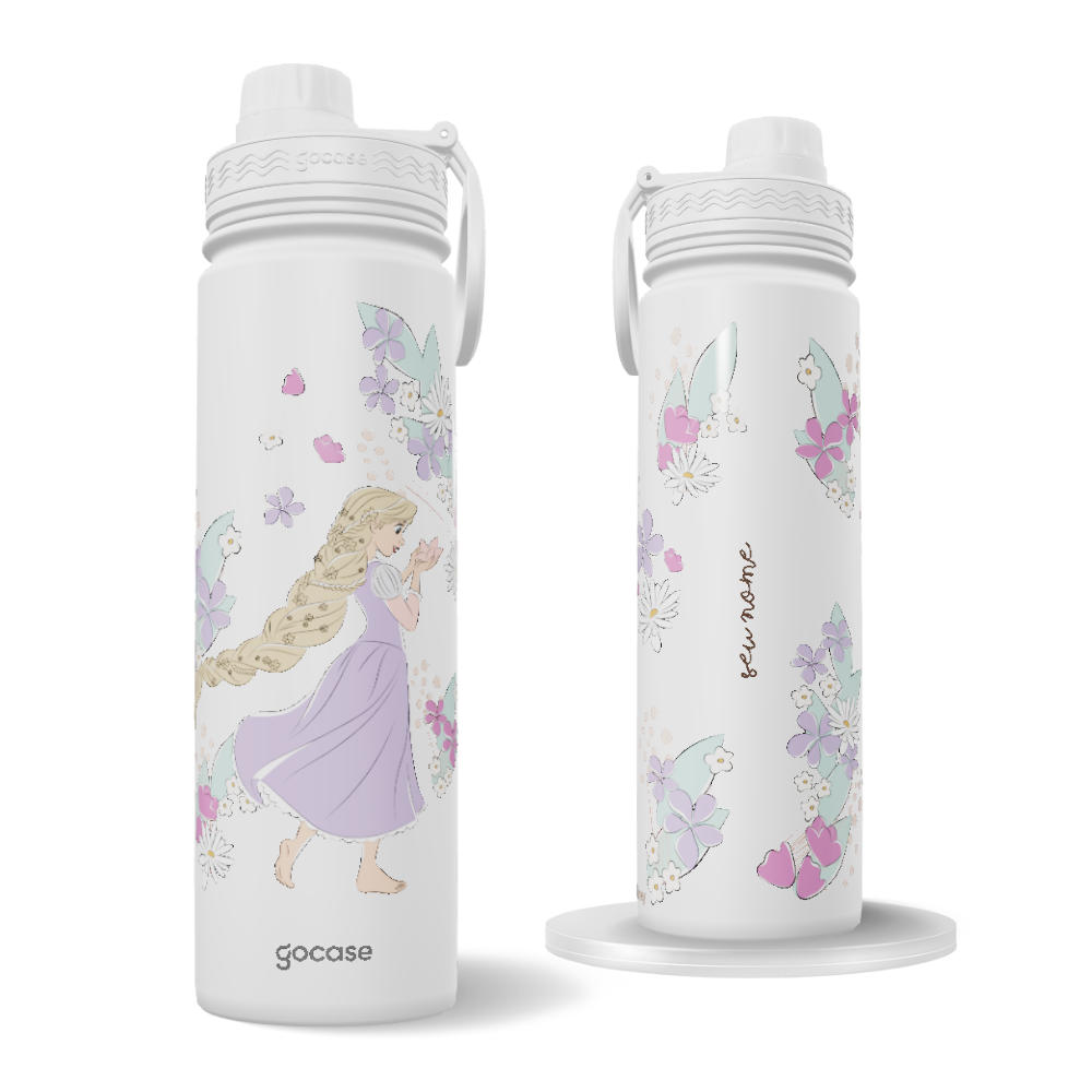 Garrafa Térmica Fresh + Ebook - Princesas - Primavera da Rapunzel