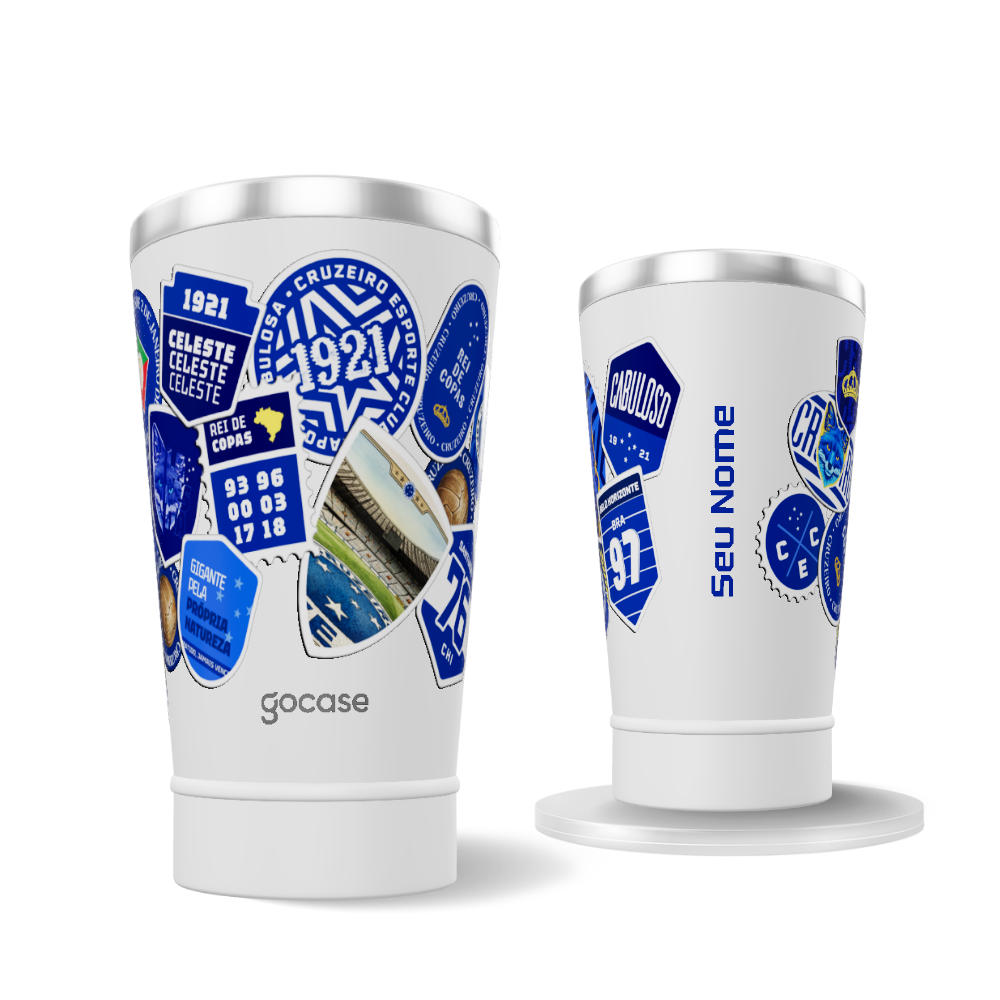 Copo Térmico Cerveja + Ebook - Cruzeiro - Souvenir Stamps