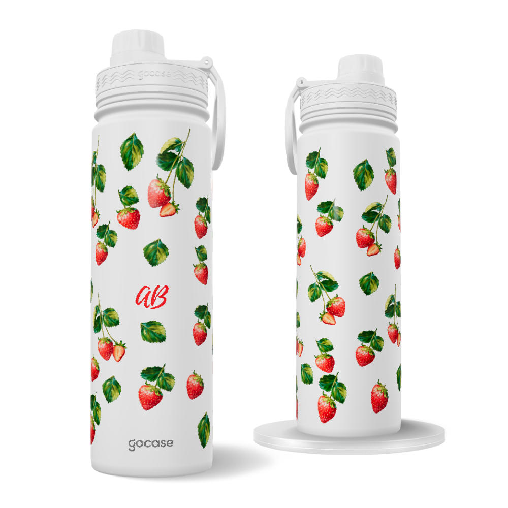 Garrafa Térmica Fresh + Ebook - Vintage Strawberry
