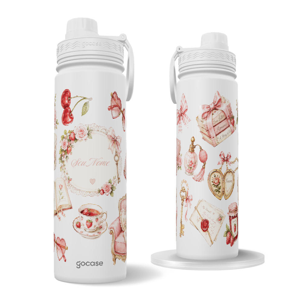 Garrafa Térmica Fresh + Ebook - Book Lover Strawberry