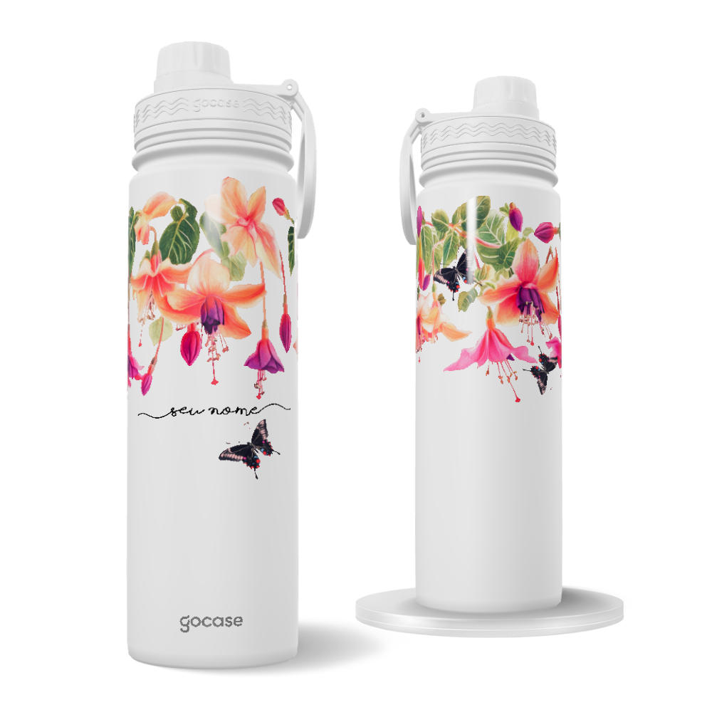 Garrafa Térmica Fresh + Ebook - Cascata Floral