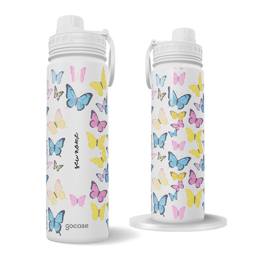 Garrafa Térmica Fresh + Ebook - Colorful Butterflies