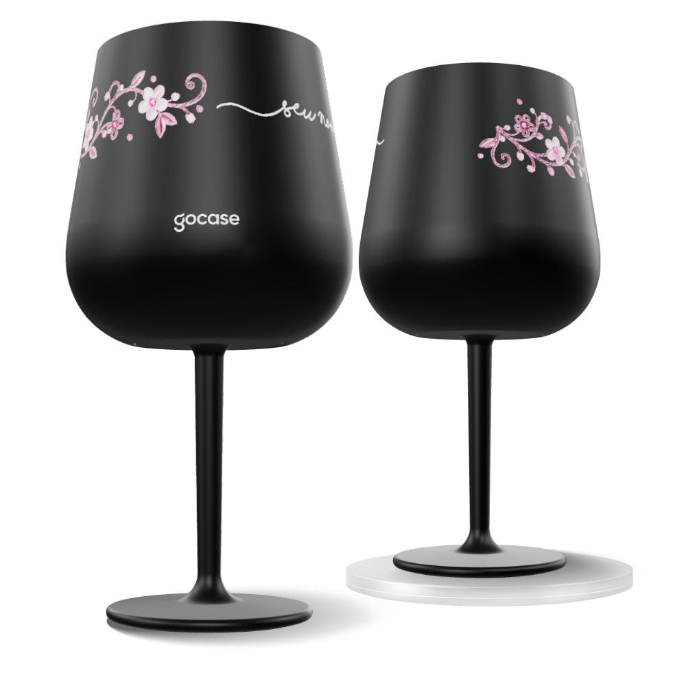 Taça Térmica Drink - Bordado Floral Lateral