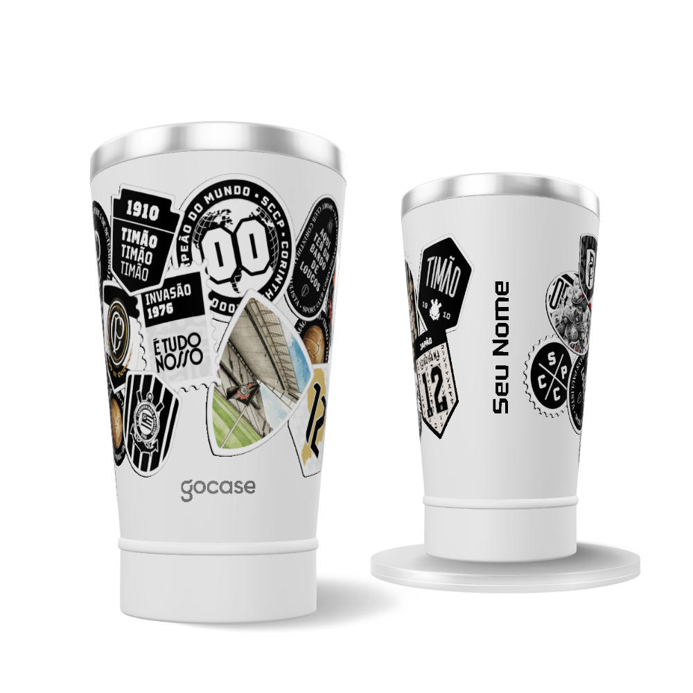 Copo Térmico Cerveja + Ebook - Corinthians - Souvenir Stamps