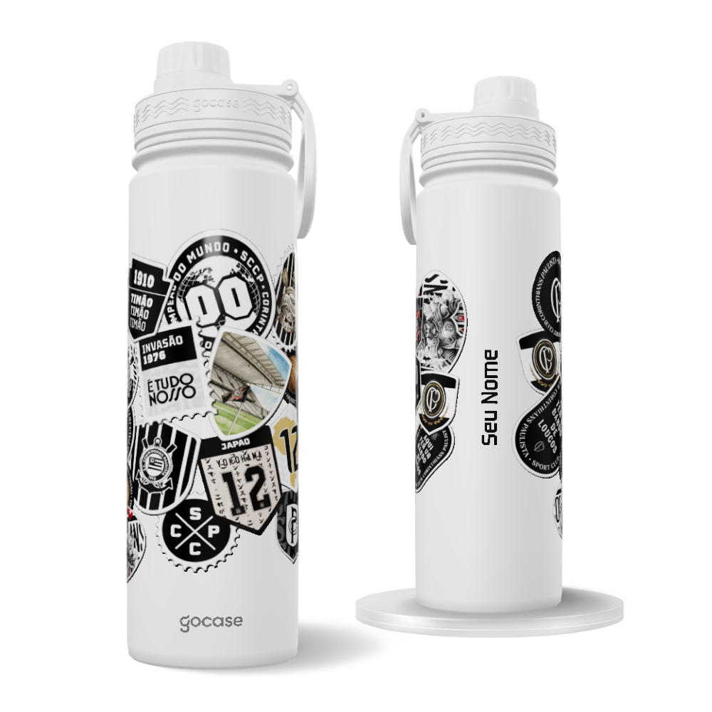 Garrafa Térmica Fresh + Ebook - Corinthians - Souvenir Stamps