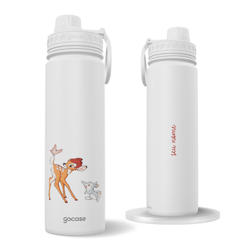 Garrafa Térmica Fresh + Ebook - Bambi, Tambor e Borboleta