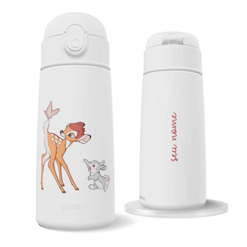 Garrafa Térmica Fun + Ebook - Bambi, Tambor e Borboleta