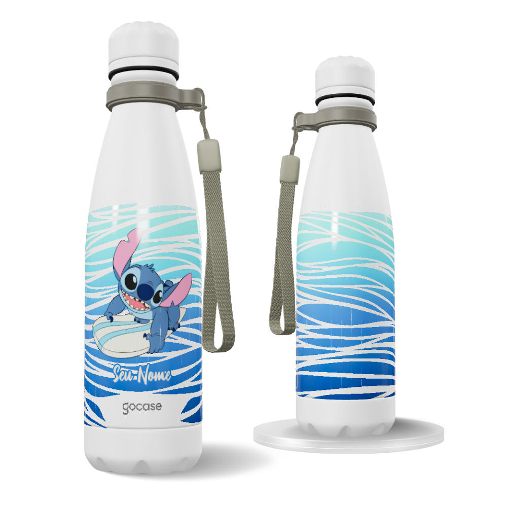 Garrafa Térmica Urban + Ebook - Lilo & Stitch - Surfando nas Ondas