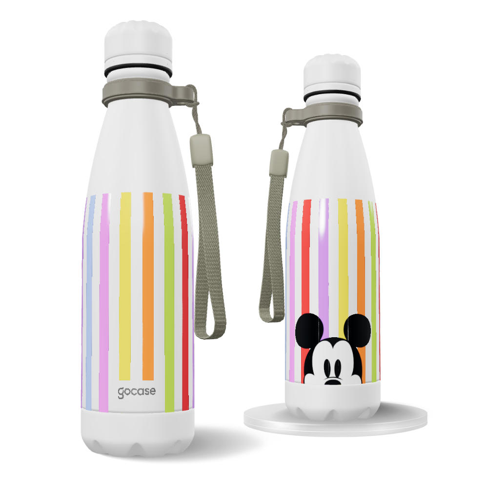 Garrafa Térmica Urban + Ebook - Mickey Mouse - Listras Groovy