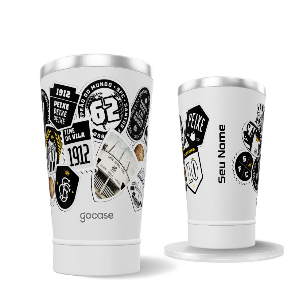 Copo Térmico Cerveja + Ebook - Santos - Souvenir Stamps