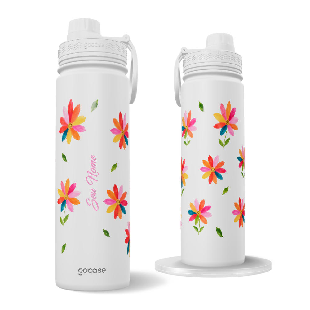 Garrafa Térmica Fresh - Floral de Giz