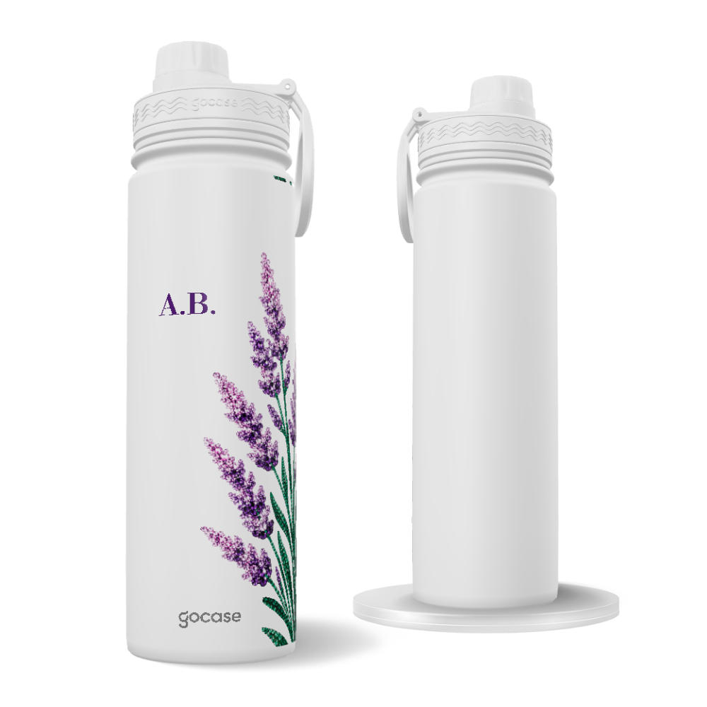 Garrafa Térmica Fresh + Ebook - Ramos Laterais - Lavanda Cravejada