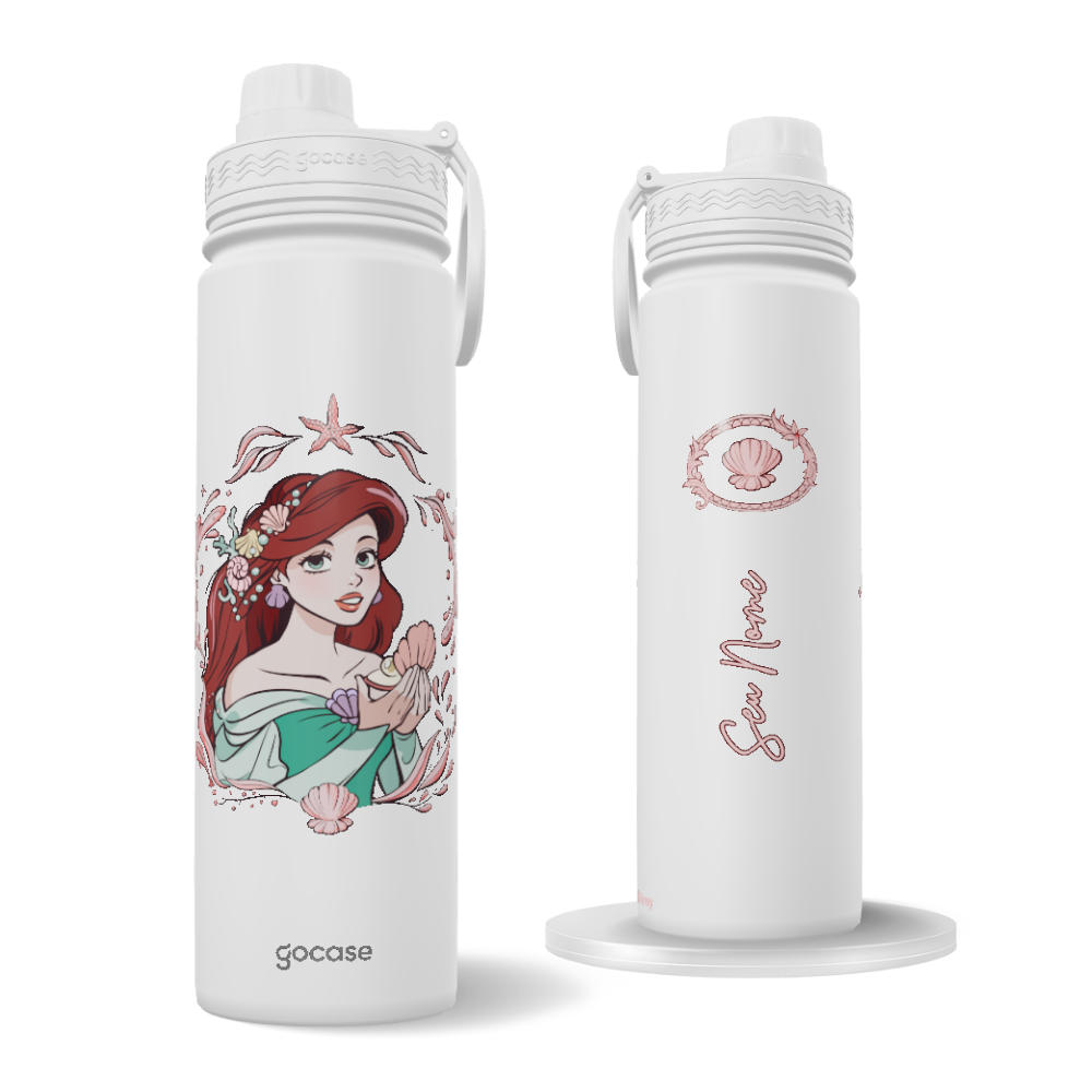 Garrafa Térmica Fresh + Ebook - Princesas - Delicate Ariel