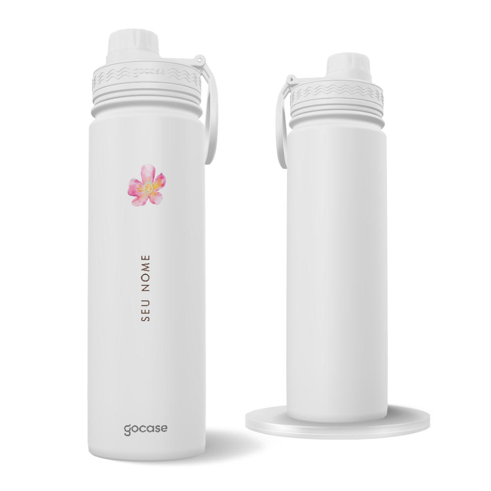 Garrafa Térmica Fresh + Ebook - Nome Icon Florzinha Minimalista