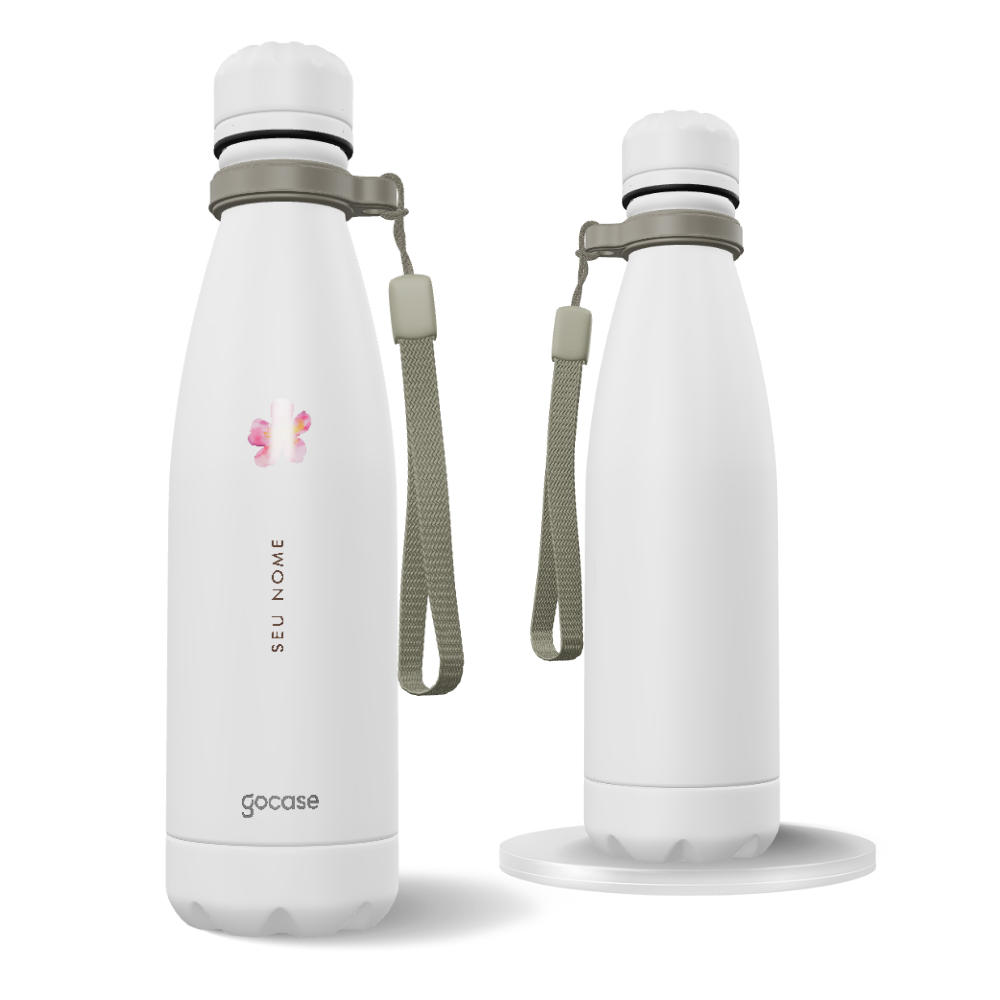 Garrafa Térmica Urban + Ebook - Nome Icon Florzinha Minimalista