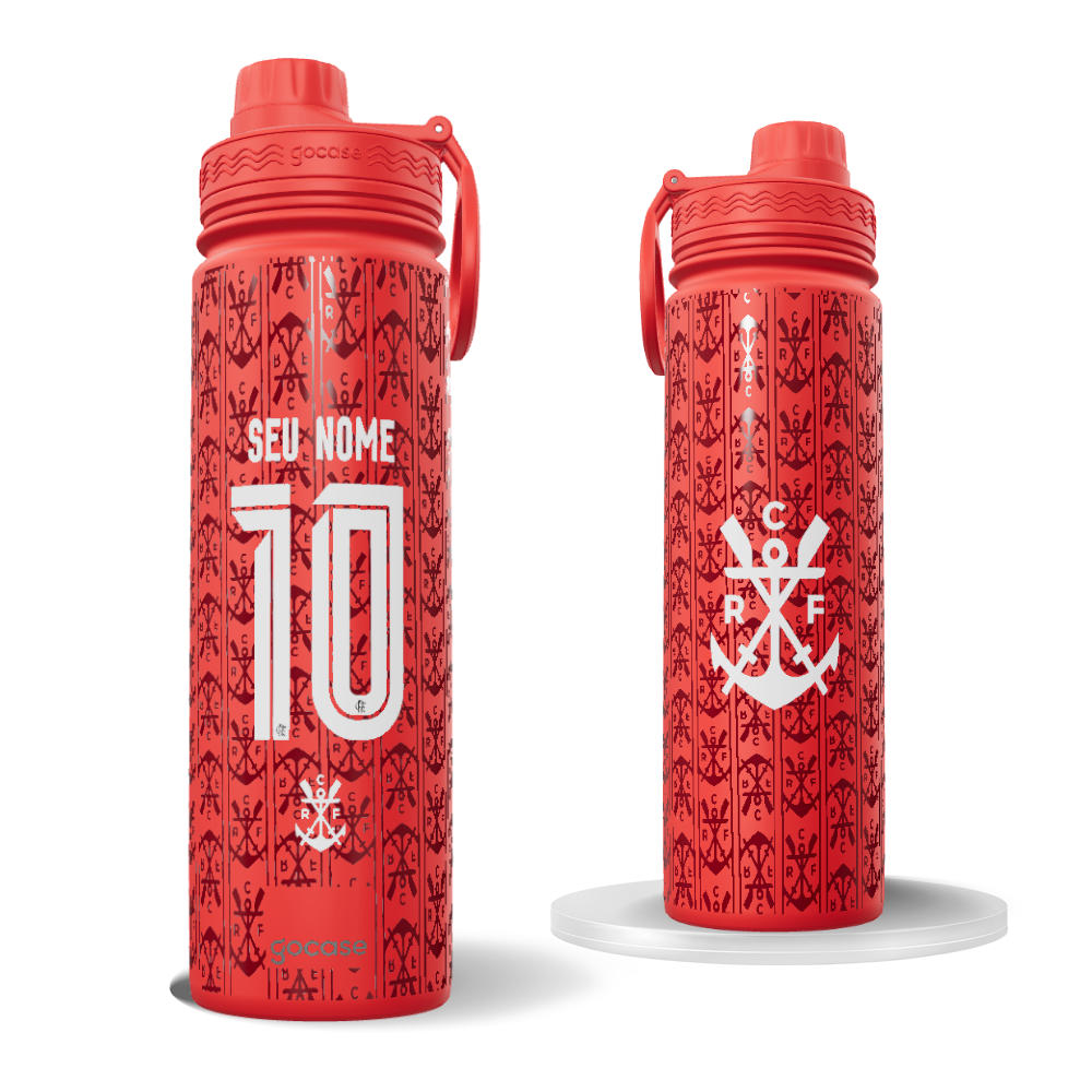 Garrafa Térmica Fresh + Ebook - Flamengo - Uniforme 3 Personalizado - 2026