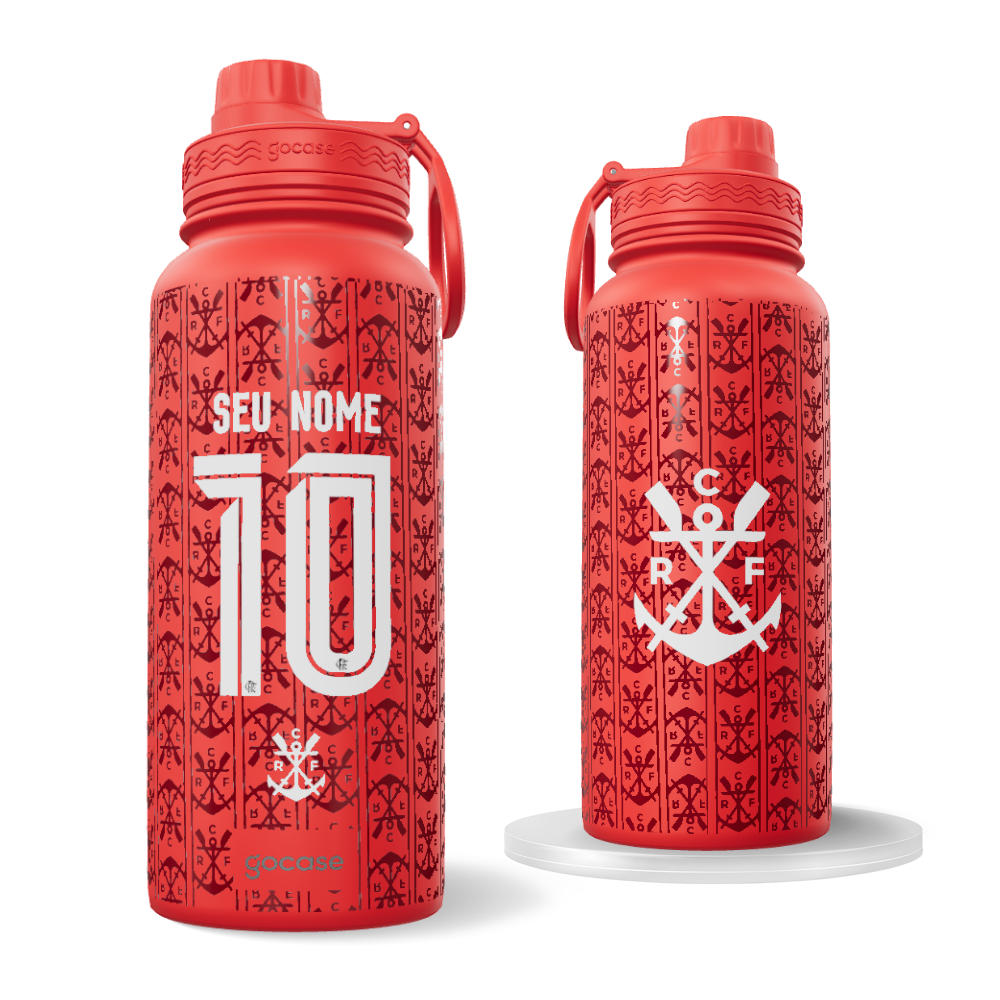 Garrafa Térmica Fresh + Ebook - Flamengo - Uniforme 3 Personalizado - 2026