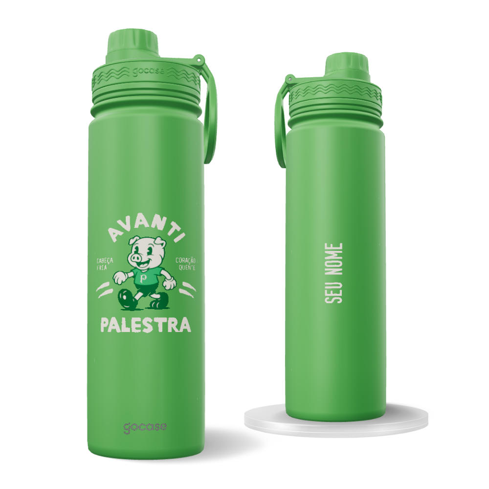 Garrafa Térmica Fresh + Ebook - Palmeiras - Cabeça Fria, Coração Quente