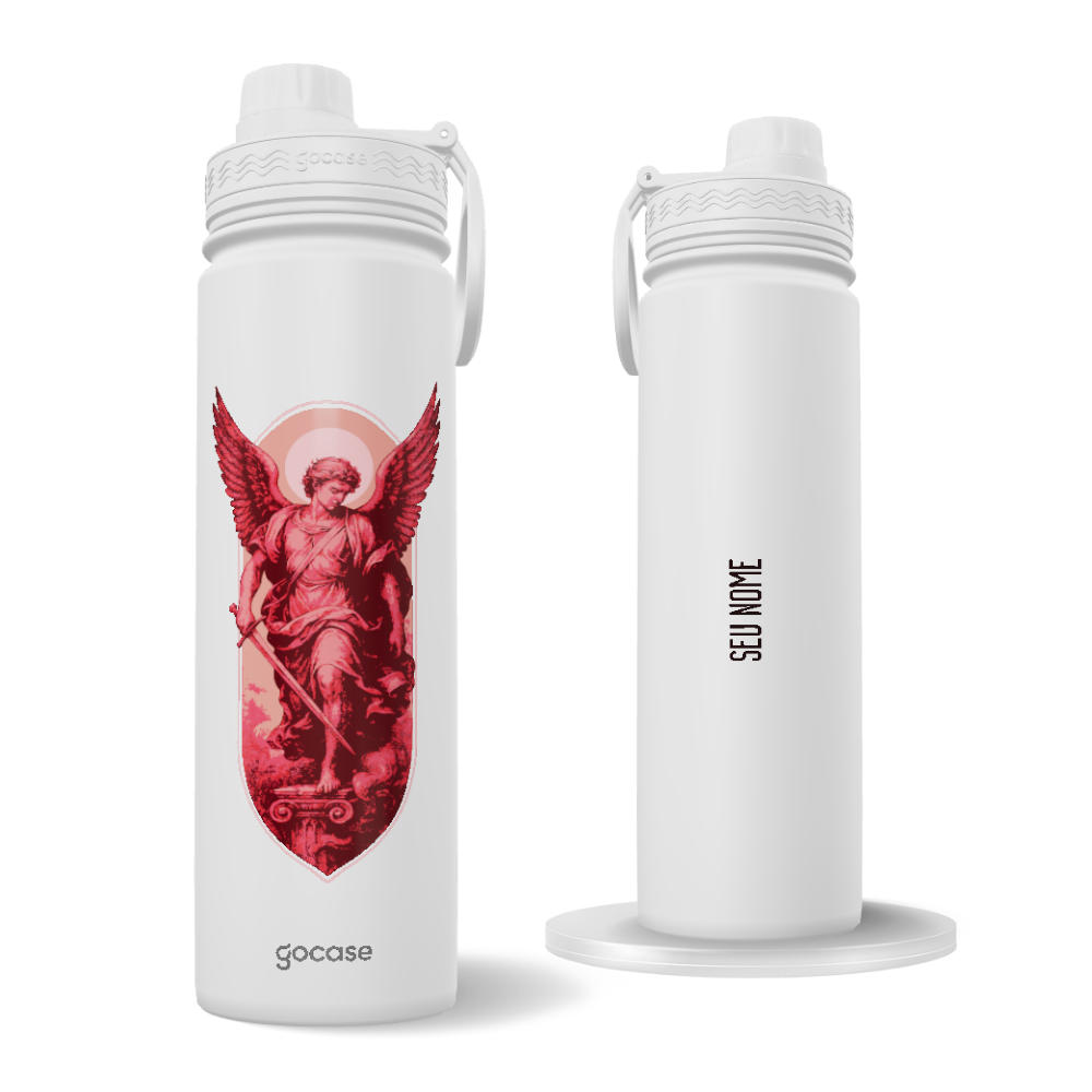 Garrafa Térmica Fresh + Ebook - São Miguel Escudo Renascentista Vermelho