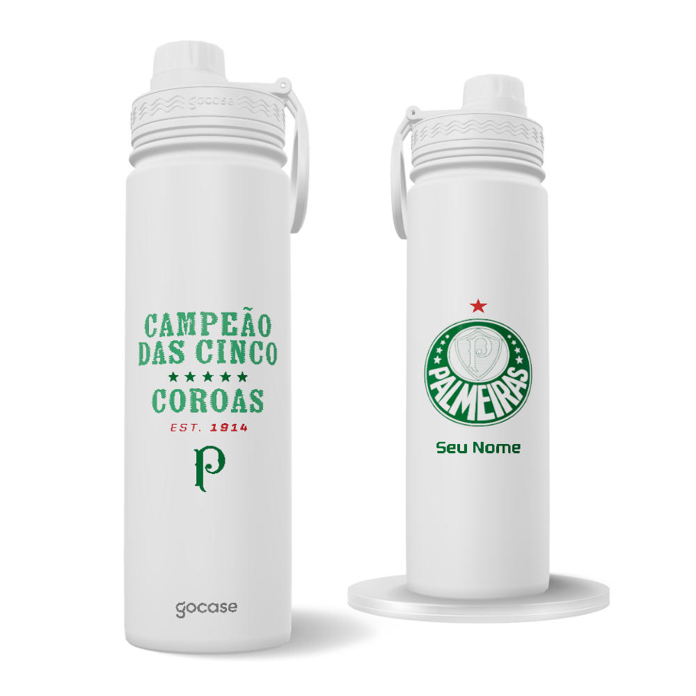 Garrafa Térmica Fresh + Ebook - Palmeiras - Manifesto Alviverde