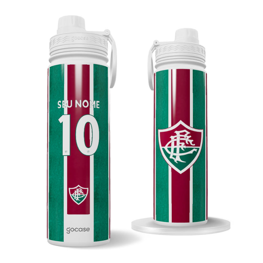 Garrafa Térmica Fresh + Ebook - Fluminense - Uniforme 1 2024 Personalizado
