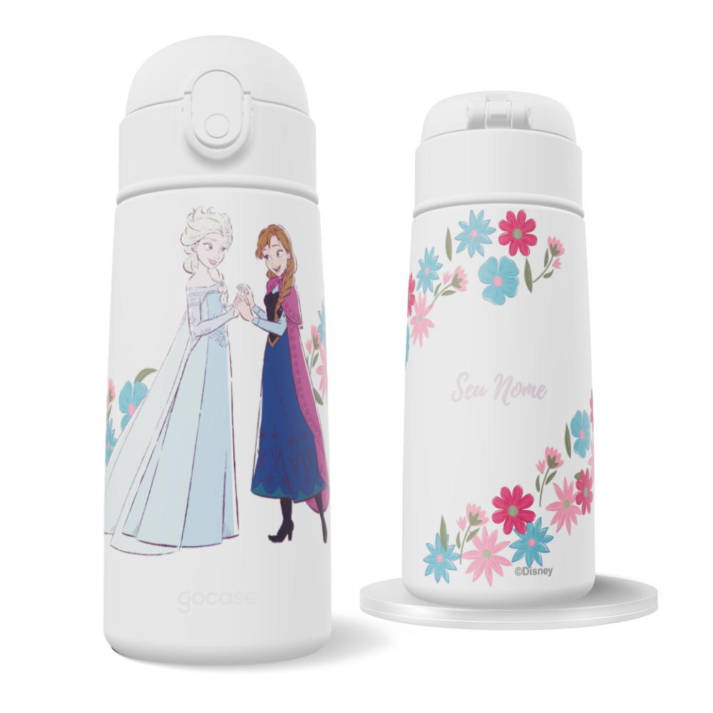 Garrafa Térmica Fun + Ebook - Flores de Arendelle