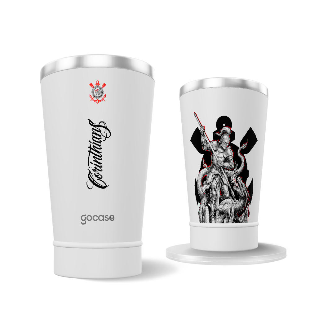 Copo Térmico Cerveja + Ebook - Corinthians - São Jorge Legado Histórico