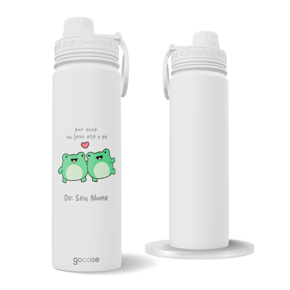 Garrafa Térmica Fresh + Ebook - Sapo - Por Você Eu Lavo Até o Pé