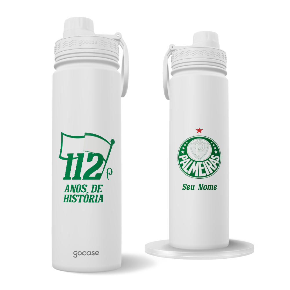 Garrafa Térmica Fresh + Ebook - Palmeiras - 112 Anos Flag