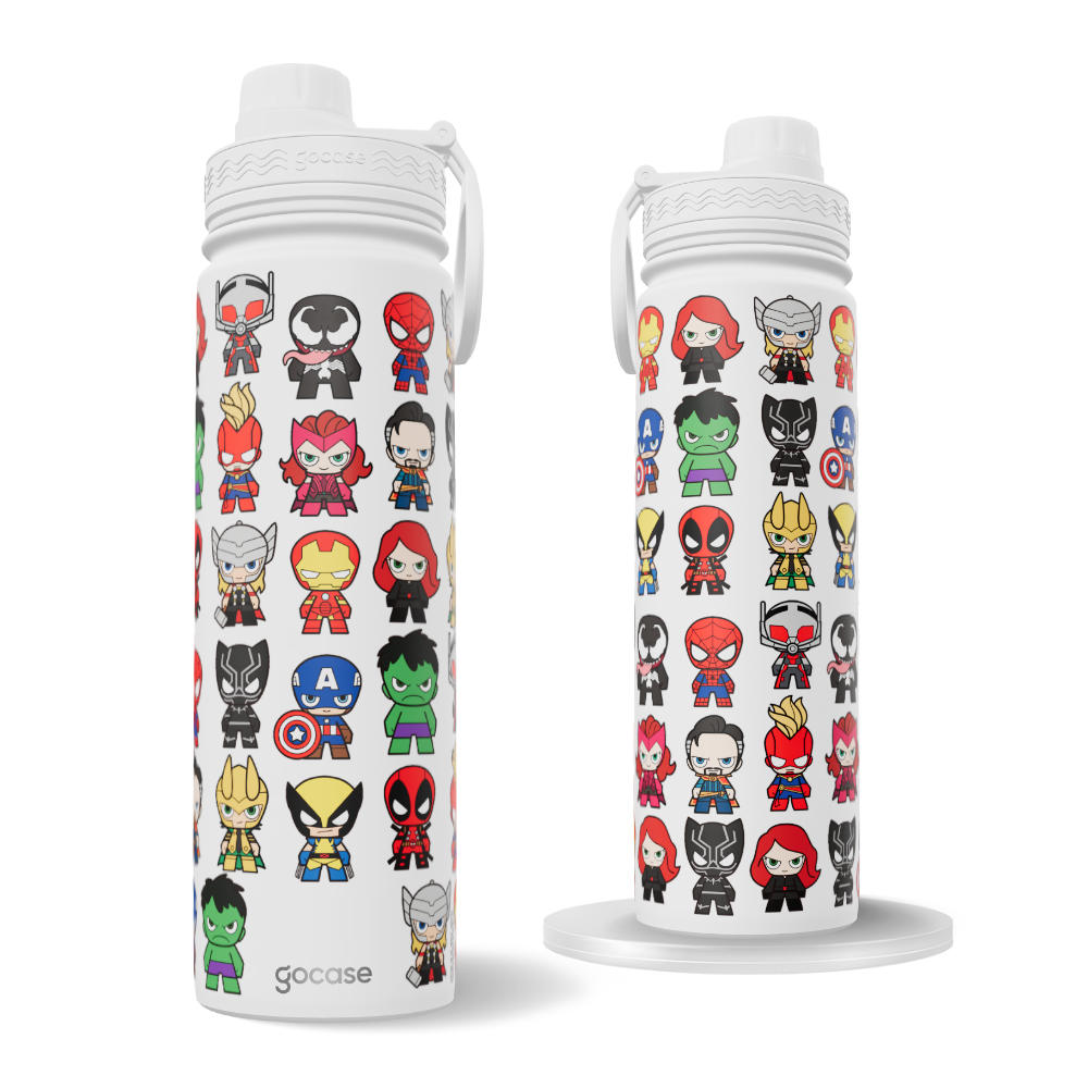 Garrafa Térmica Fresh + Ebook - Marvel - Pattern Cute