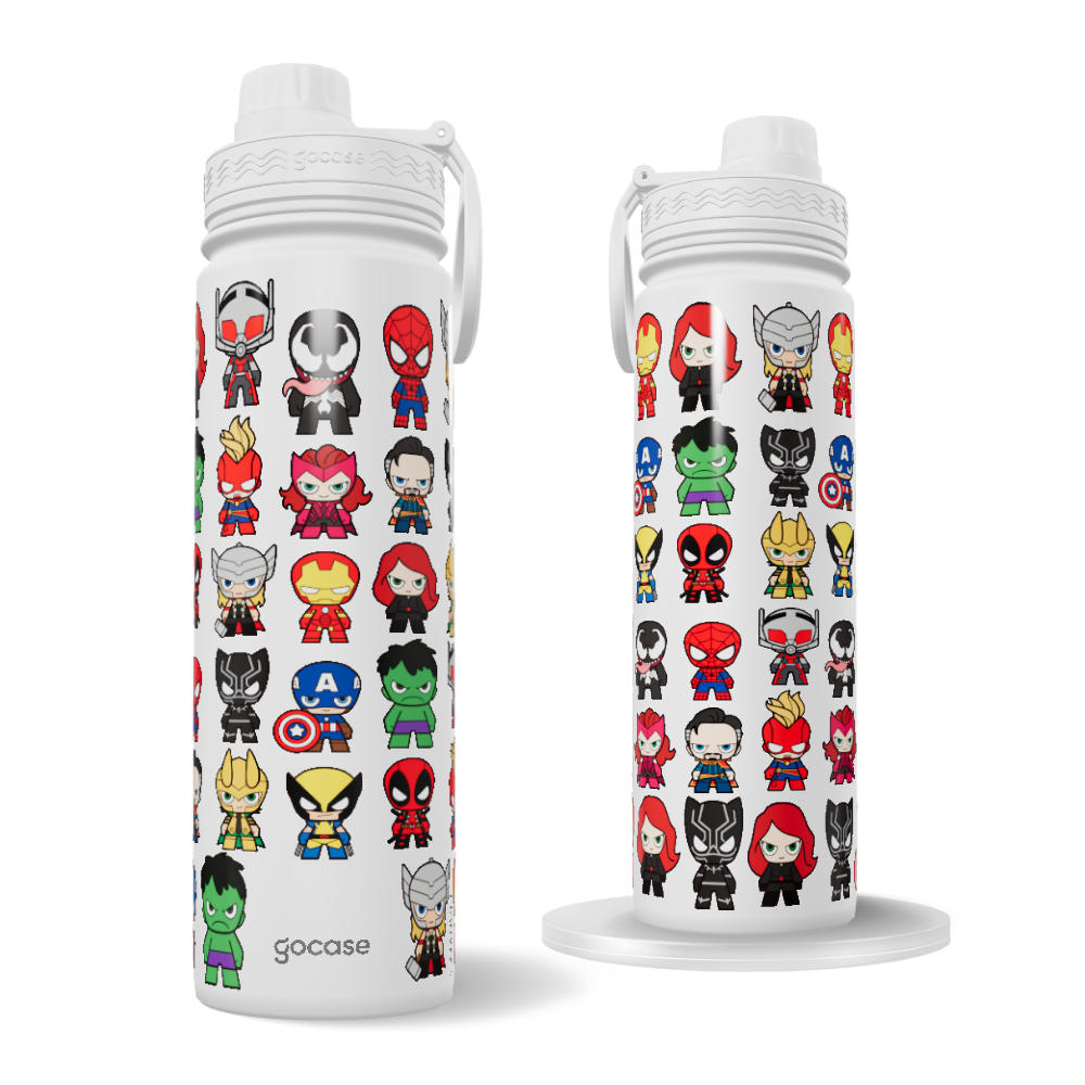 Garrafa Térmica Fresh + Ebook - Marvel - Pattern Cute