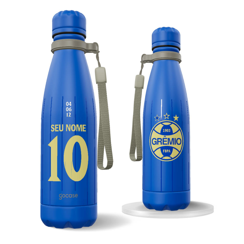 Garrafa Térmica Urban + Ebook - Grêmio - Uniforme 3 2026 Personalizado