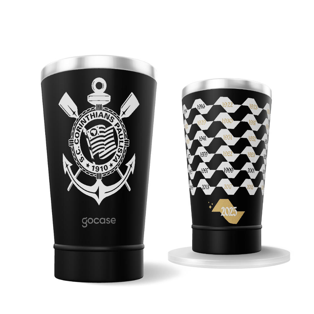 Copo Térmico Cerveja - Corinthians + Ebook - Campeão dos Campeões 2025