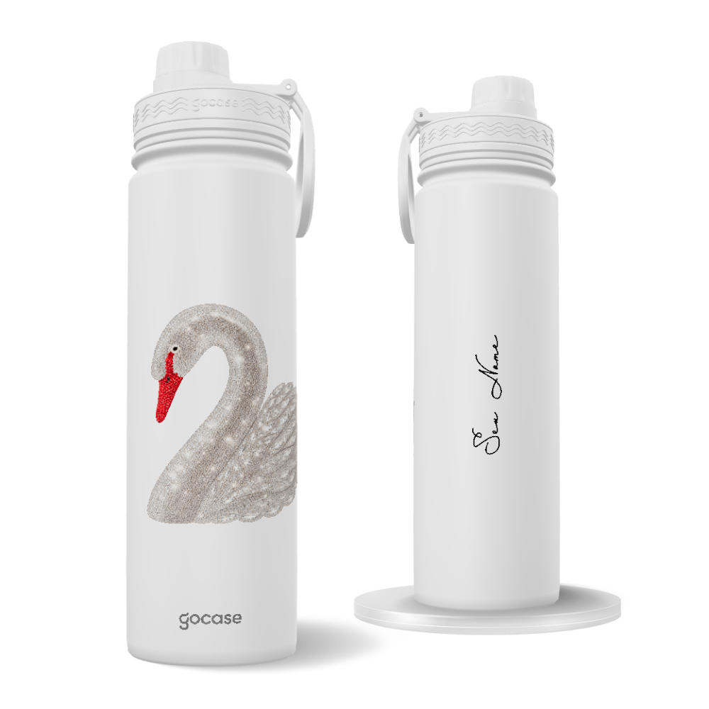 Garrafa Térmica Fresh + Ebook - Cisne Efeito Cravejado