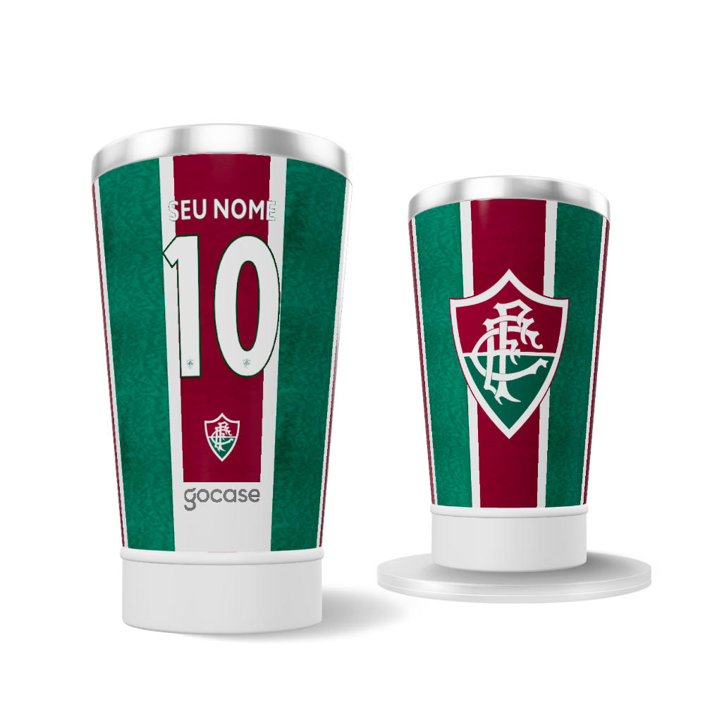 Copo Térmico Cerveja + Ebook - Fluminense - Uniforme 1 2024 Personalizado
