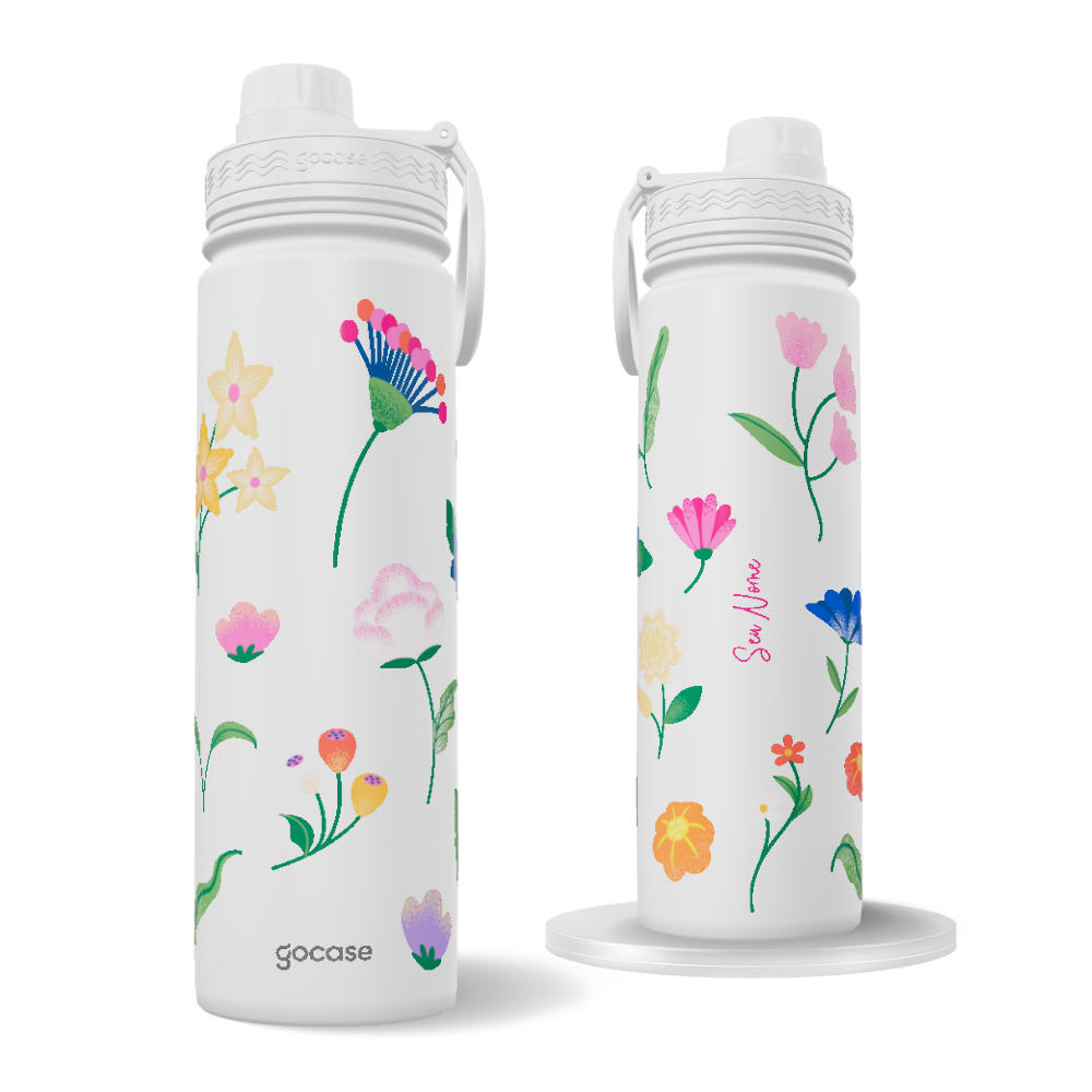 Garrafa Térmica Fresh + Ebook - Bloom Tropical