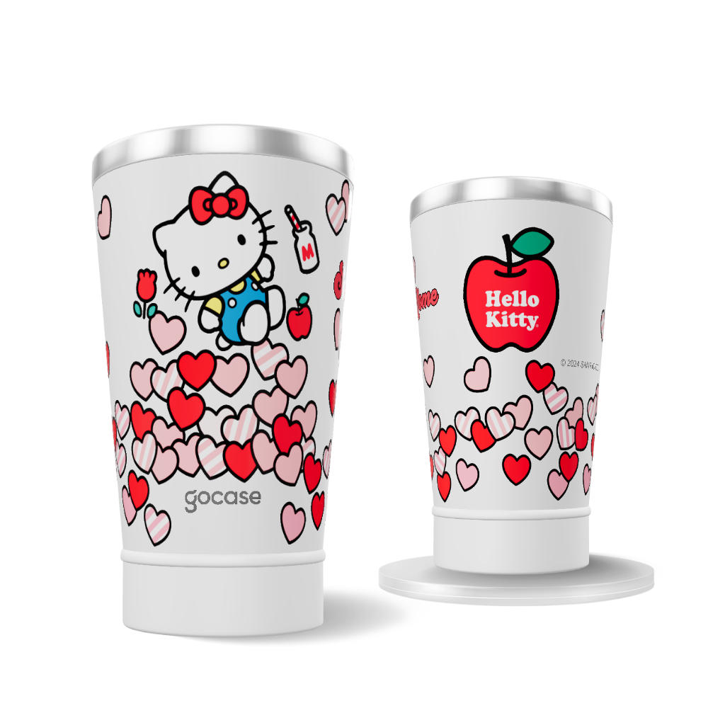 Copo Térmico - Hello Kitty - Corações Flutuantes