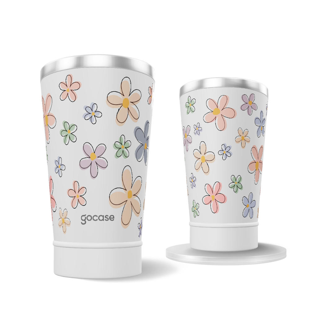 Copo Térmico - Flores Divertidas