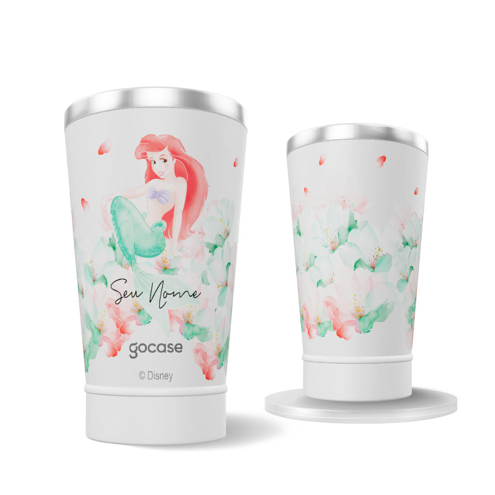 Copo Térmico + Ebook - Princesas - Elegant Flower