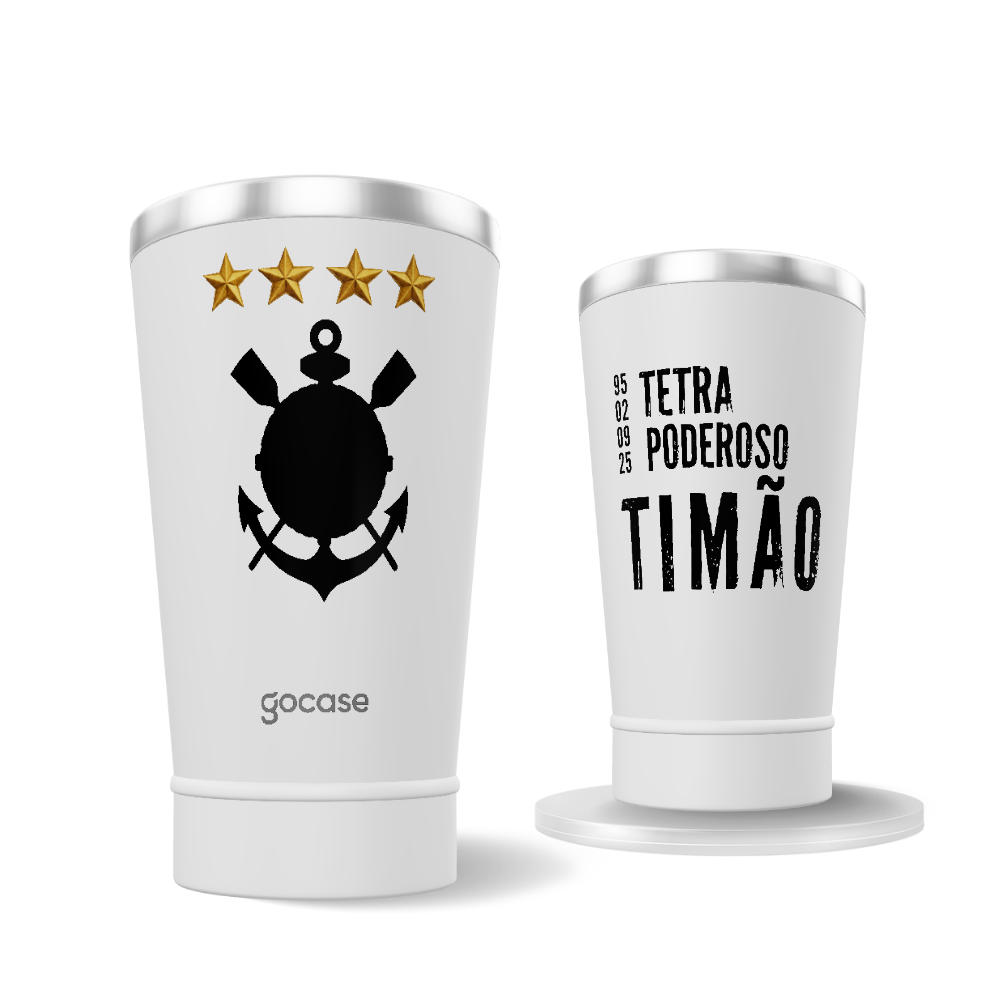 Copo Térmico Cerveja - Corinthians - Tetra Poderoso Timão