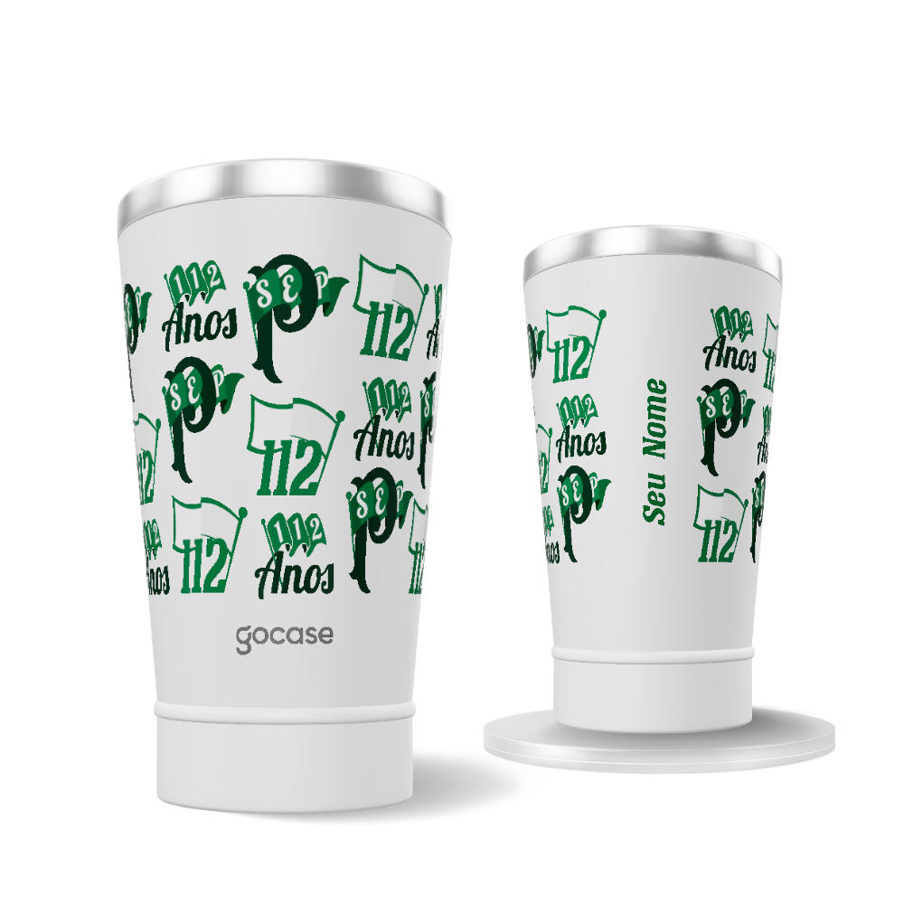 Copo Térmico Cerveja - Palmeiras - 112 Anos Pattern