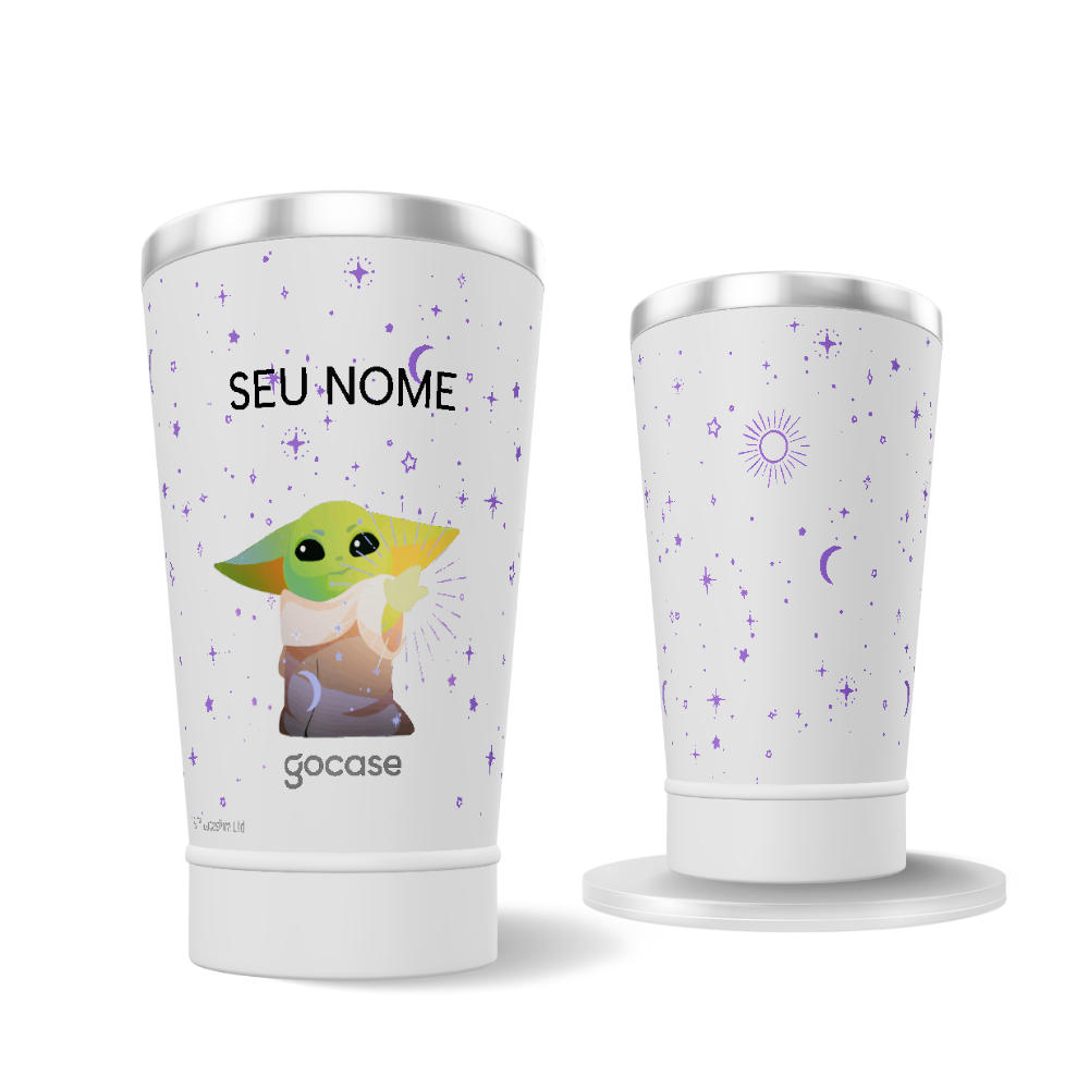 Copo Térmico + Ebook - Yoda com Estrelas