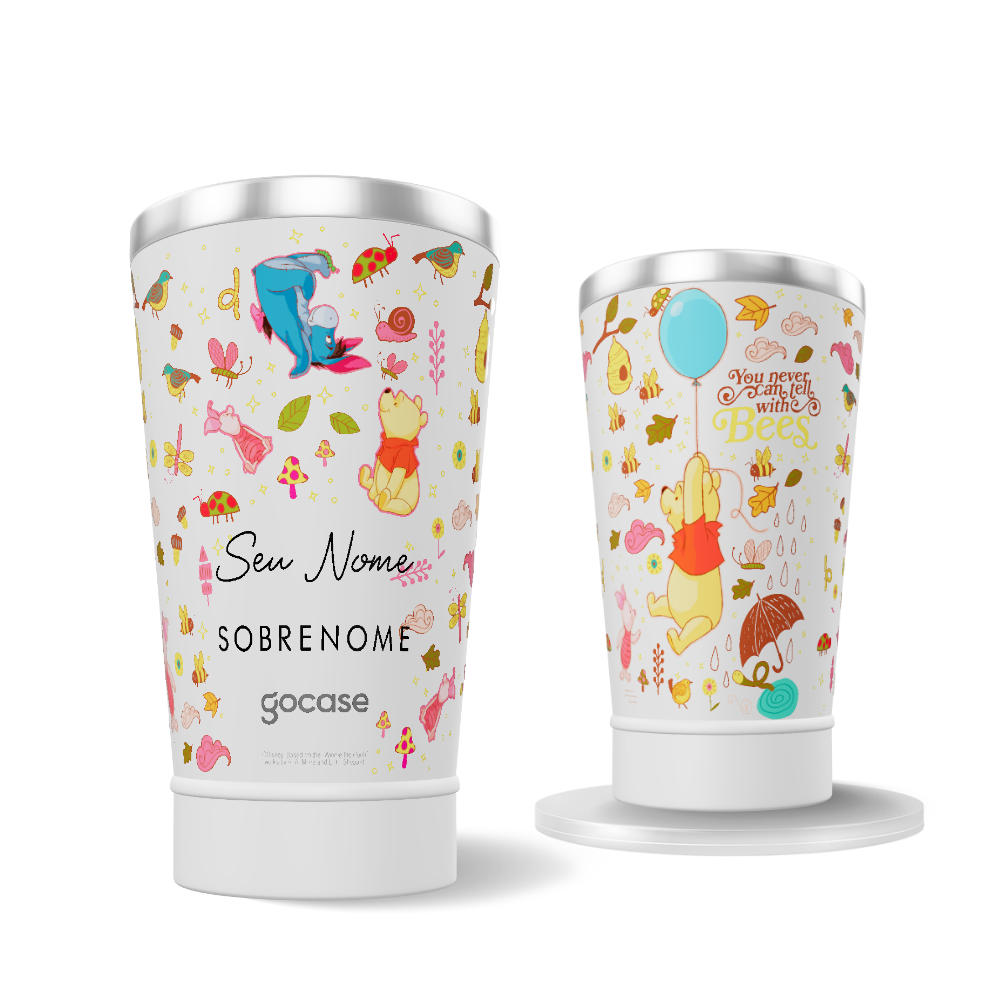 Copo Térmico + Ebook - Turma do Pooh Stickers