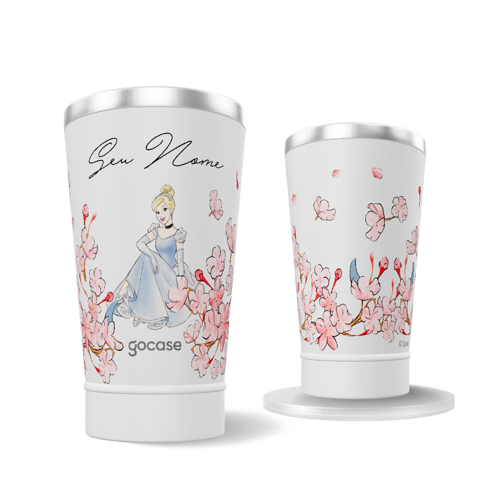 Copo Térmico + Ebook - Cinderela Classical Rose